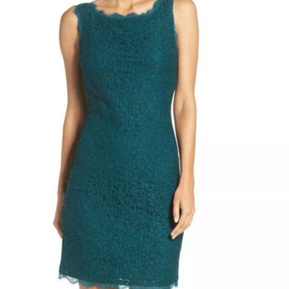 Adrianna Papell Dresses & Skirts - NWT Teal Full Lace Adrianna Papell Formal Cocktail Knee Length Summer Dress